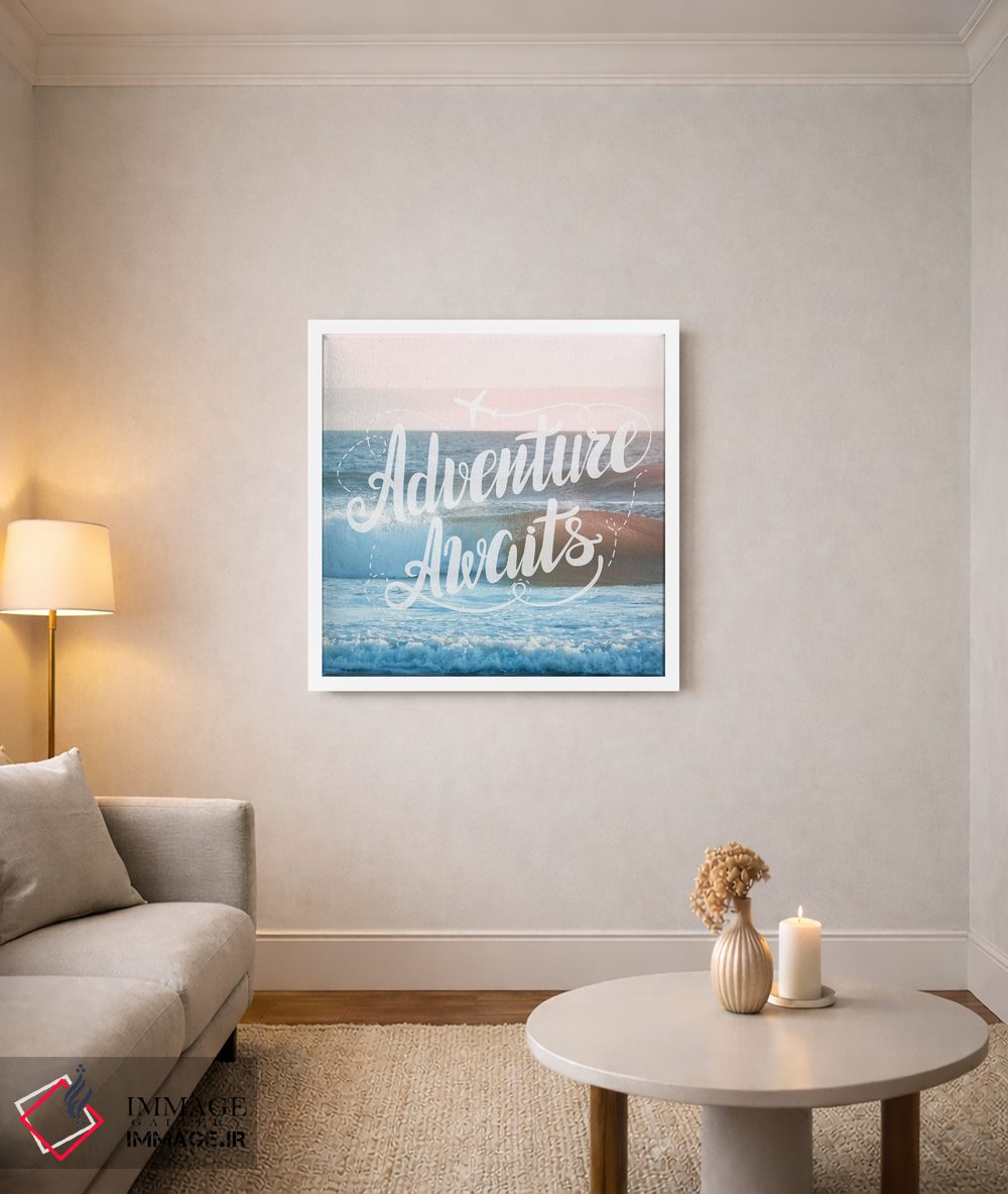 تابلو دکوراتیو ماجراجویی در انتظار است: غروب اقیانوس صورتی اثر نیچر مجیک - D2W