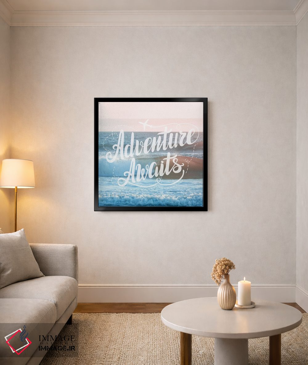 تابلو دکوراتیو ماجراجویی در انتظار است: غروب اقیانوس صورتی اثر نیچر مجیک - D4B