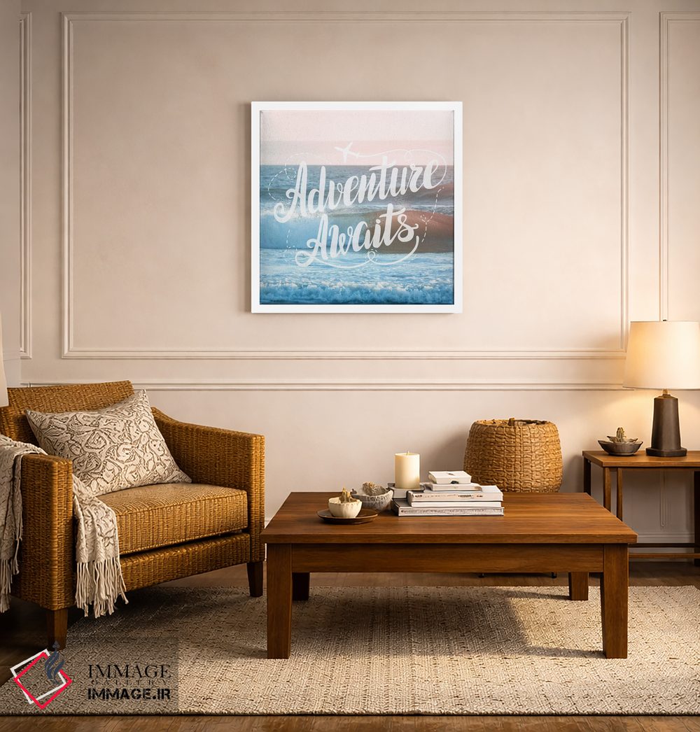 تابلو دکوراتیو ماجراجویی در انتظار است: غروب اقیانوس صورتی اثر نیچر مجیک - D6W