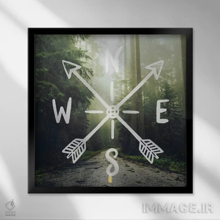 تابلو دکوراتیو جاده ردوود اثر نیچر مجیک - نمای قابدار مشکی