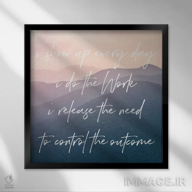 تابلو دکوراتیو کار را انجام بده: غروب کوهستان دودی اثر نیچر مجیک - نمای قابدار مشکی