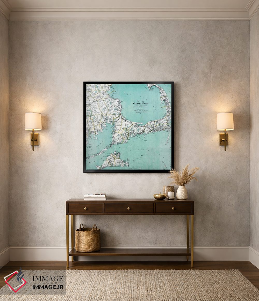 تابلو دکوراتیو نقشه کیپ کاد و اطراف آن اثر نیچر مجیک - D5B