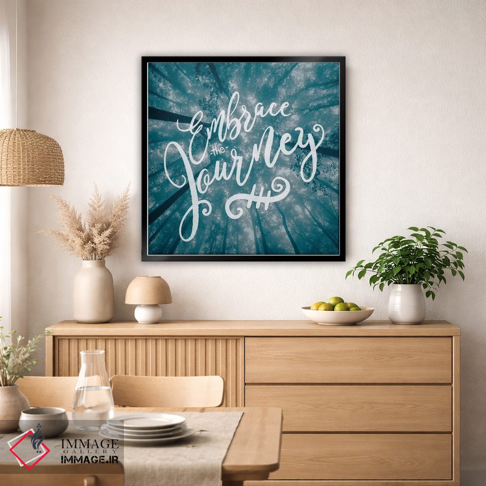 تابلو دکوراتیو در آغوش بگیر سفر را: آسمان جنگل سبز اثر نیچر مجیک - D5B