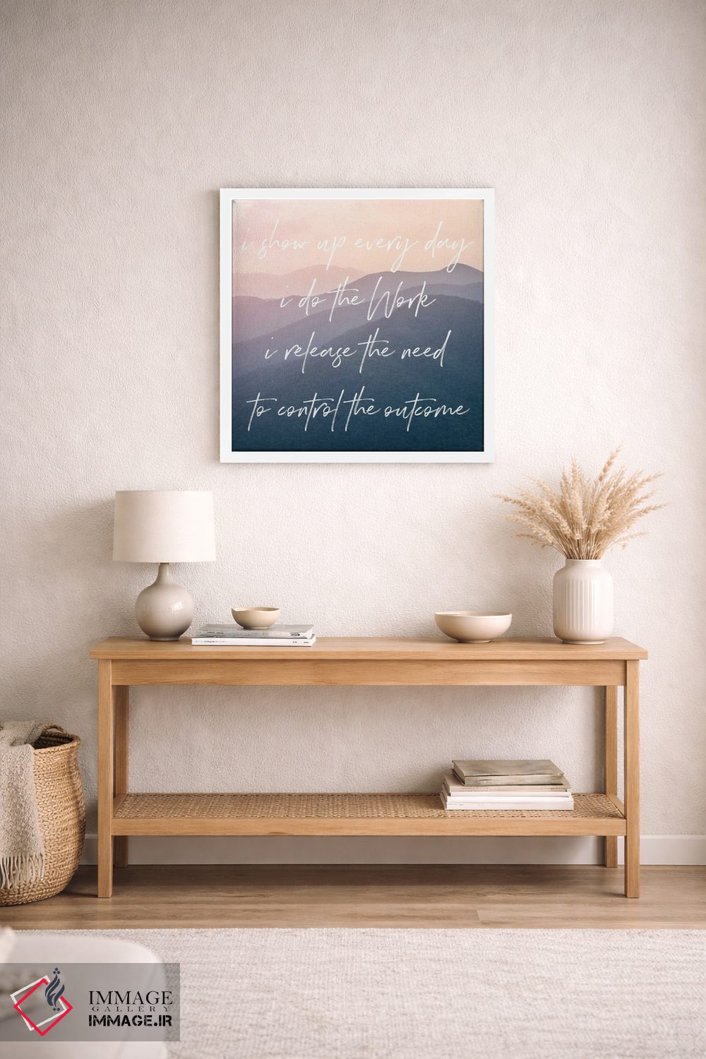 تابلو دکوراتیو کار را انجام بده: غروب کوهستان دودی اثر نیچر مجیک - D3W