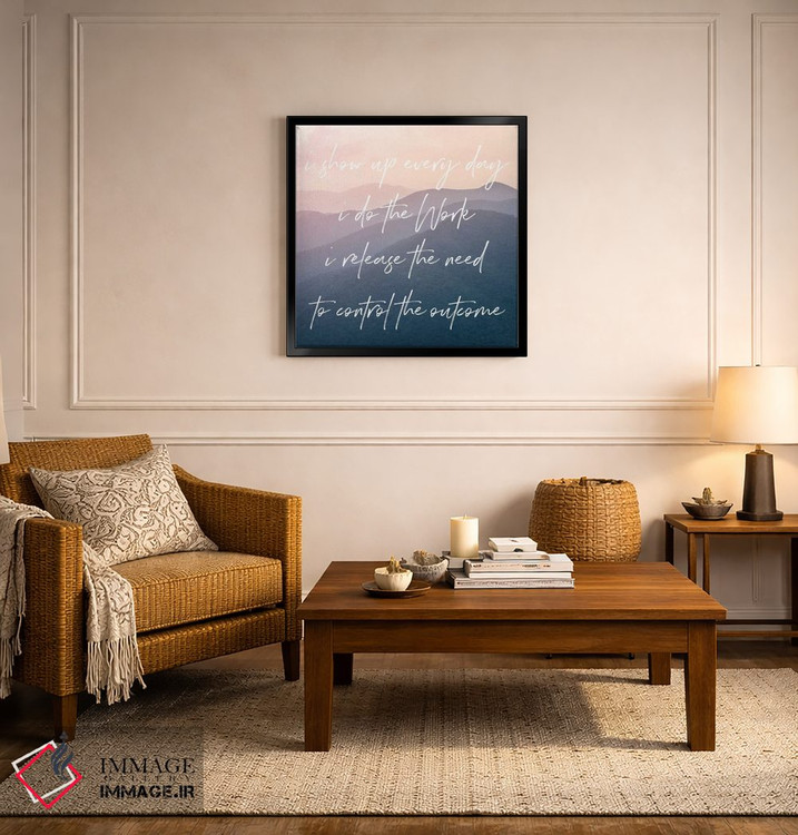 تابلو دکوراتیو کار را انجام بده: غروب کوهستان دودی اثر نیچر مجیک - D5B