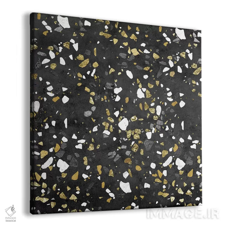تابلو انتزاعی مرمر طلا و نقره طرح ترازو اثر نیچر مجیک - نمای پرسپکتیو محصول