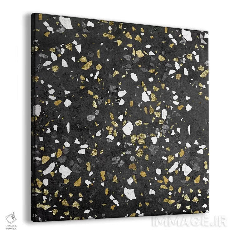 تابلو انتزاعی مرمر طلا و نقره طرح ترازو اثر نیچر مجیک - نمای پرسپکتیو محصول