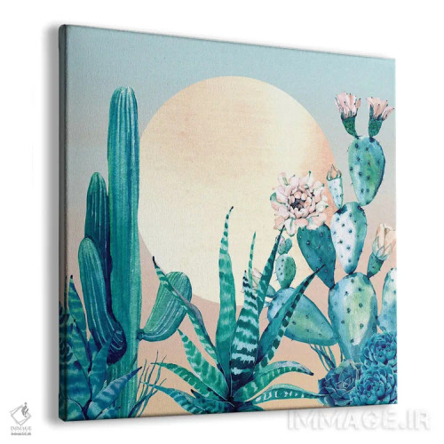 تابلو دکوراتیو طلوع صحرا: کاکتوس I اثر نیچر مجیک - نمای پرسپکتیو محصول