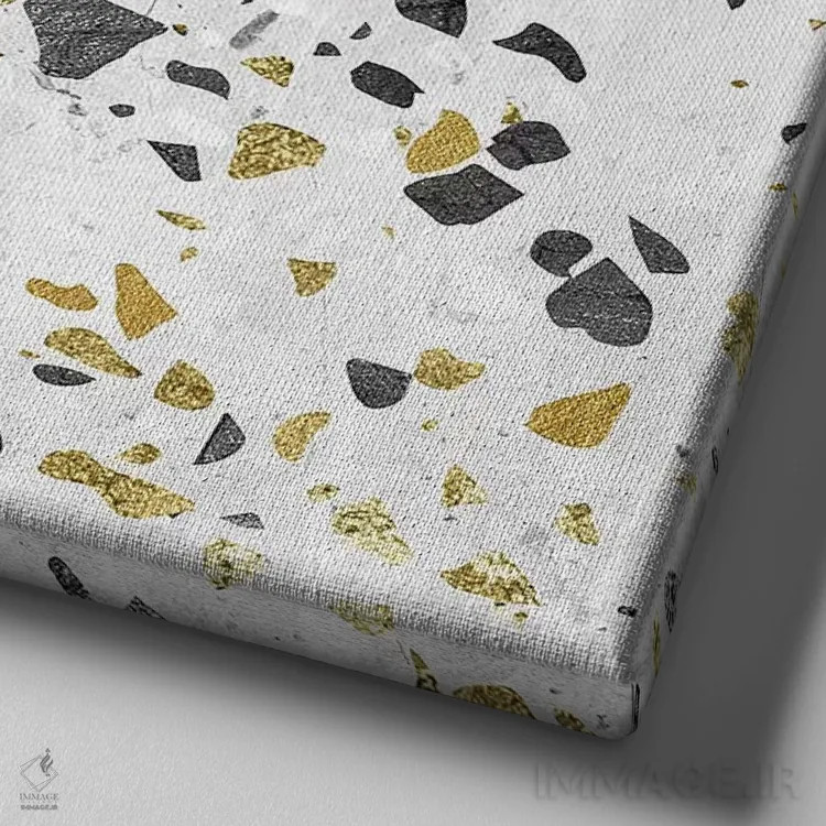 تابلو انتزاعی مرمر طلا طرح ترازو اثر نیچر مجیک - نمای نزدیک بافت بوم