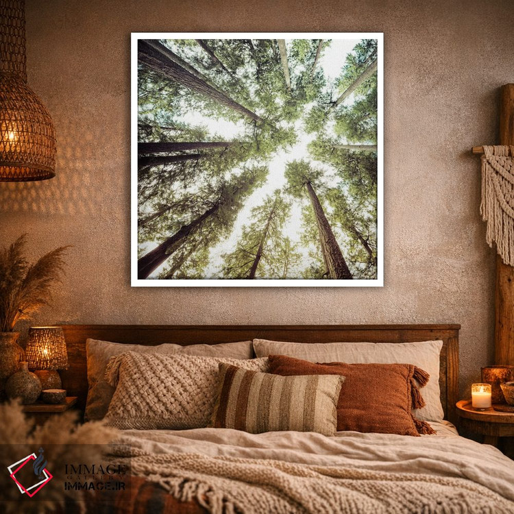 تابلو دکوراتیو مربع آسمان جنگل اثر نیچر مجیک - D1W