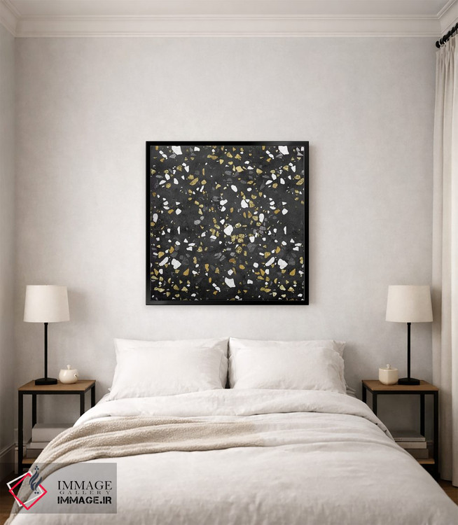 تابلو انتزاعی مرمر طلا و نقره طرح ترازو اثر نیچر مجیک - D3B