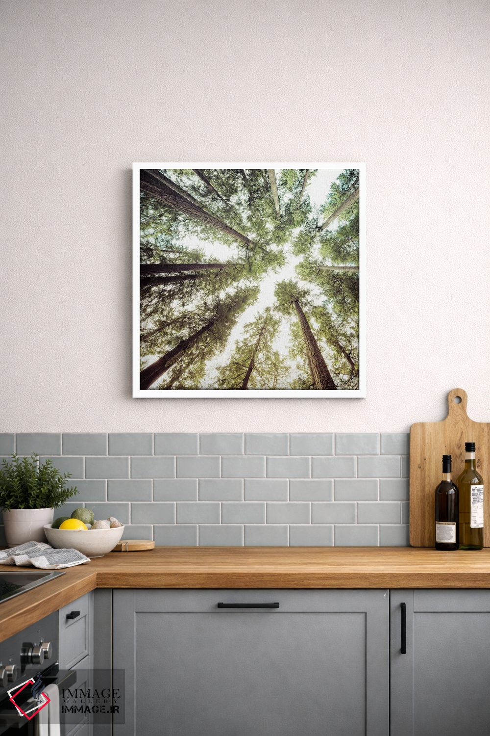 تابلو دکوراتیو مربع آسمان جنگل اثر نیچر مجیک - D3W