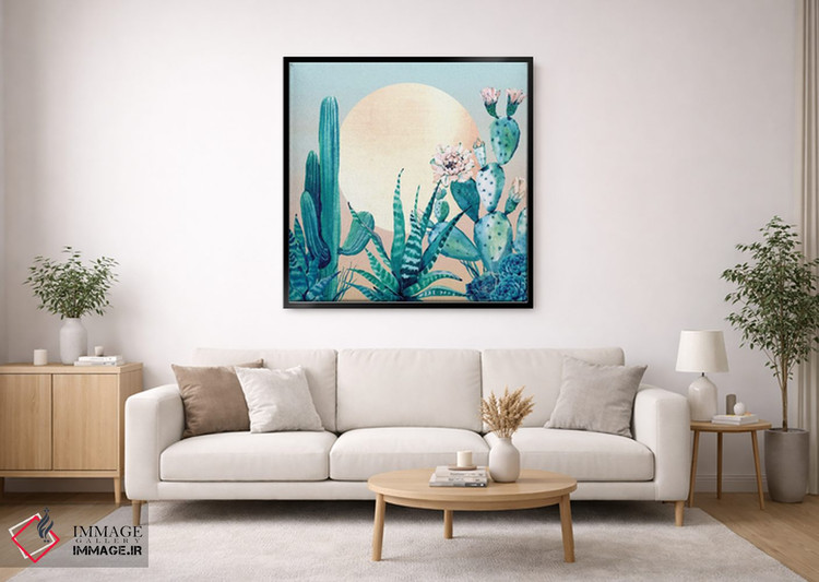 تابلو دکوراتیو طلوع صحرا: کاکتوس I اثر نیچر مجیک - D1B