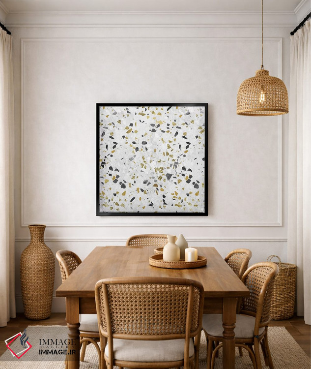 تابلو انتزاعی مرمر طلا طرح ترازو اثر نیچر مجیک - D6B