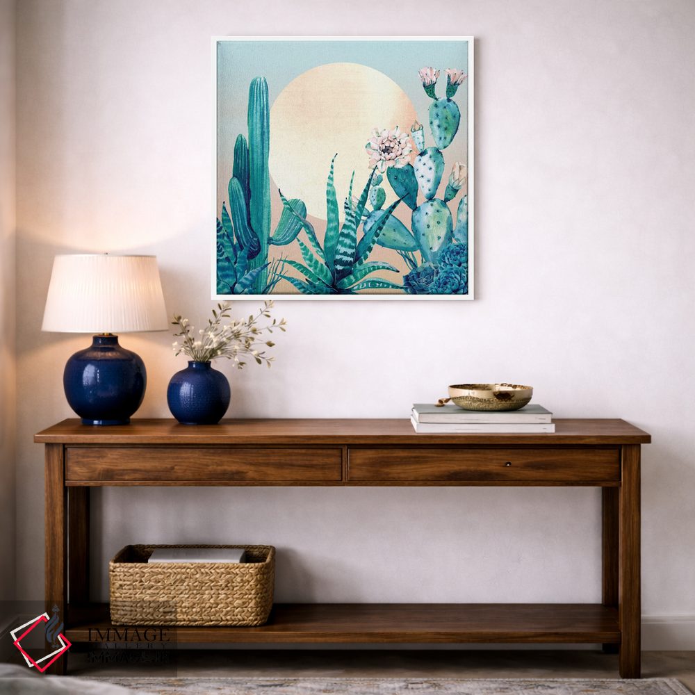 تابلو دکوراتیو طلوع صحرا: کاکتوس I اثر نیچر مجیک - D3W