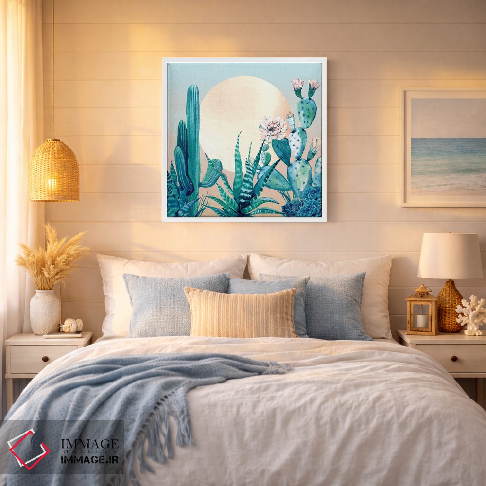 تابلو دکوراتیو طلوع صحرا: کاکتوس I اثر نیچر مجیک - D5W
