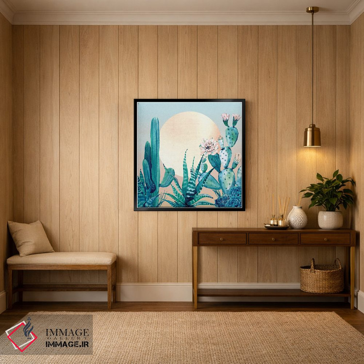 تابلو دکوراتیو طلوع صحرا: کاکتوس I اثر نیچر مجیک - D4B