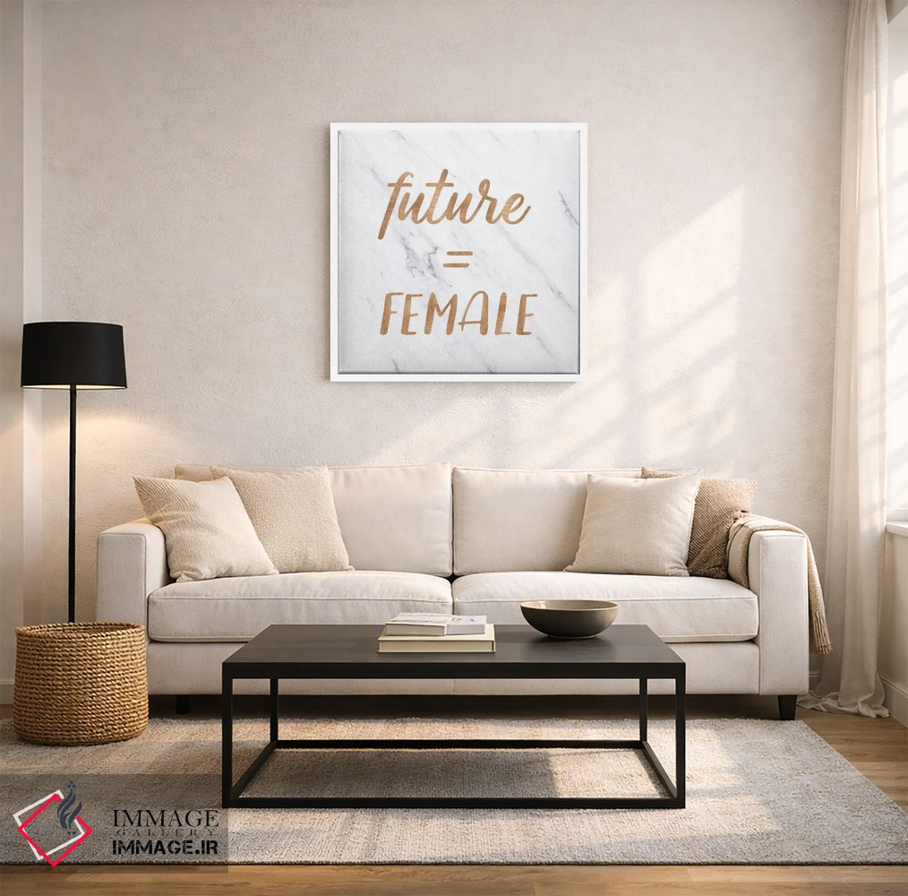 تابلو دکوراتیو مرمر آینده = طلای مسی زنانه اثر نیچر مجیک - D2W
