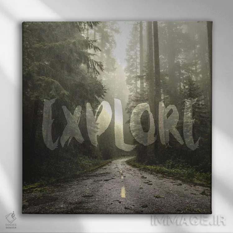 تابلو دکوراتیو در جاده جنگل ردوود: مربع اکتشاف اثر نیچر مجیک - نمای روبهرو روی دیوار