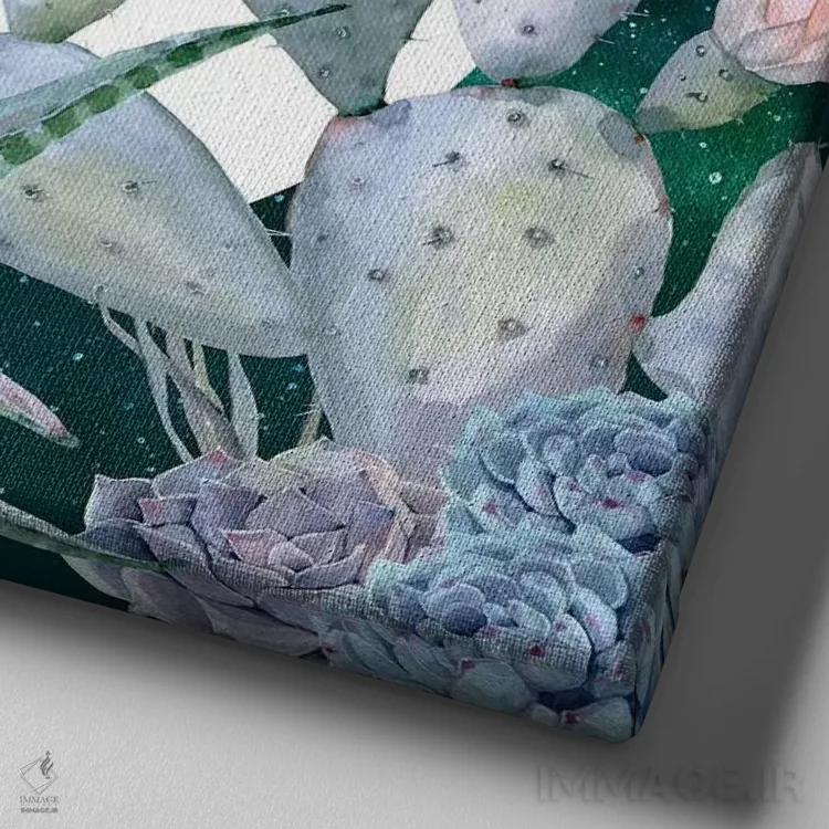 تابلو دکوراتیو شب های کویری اثر نیچر مجیک - نمای نزدیک بافت بوم