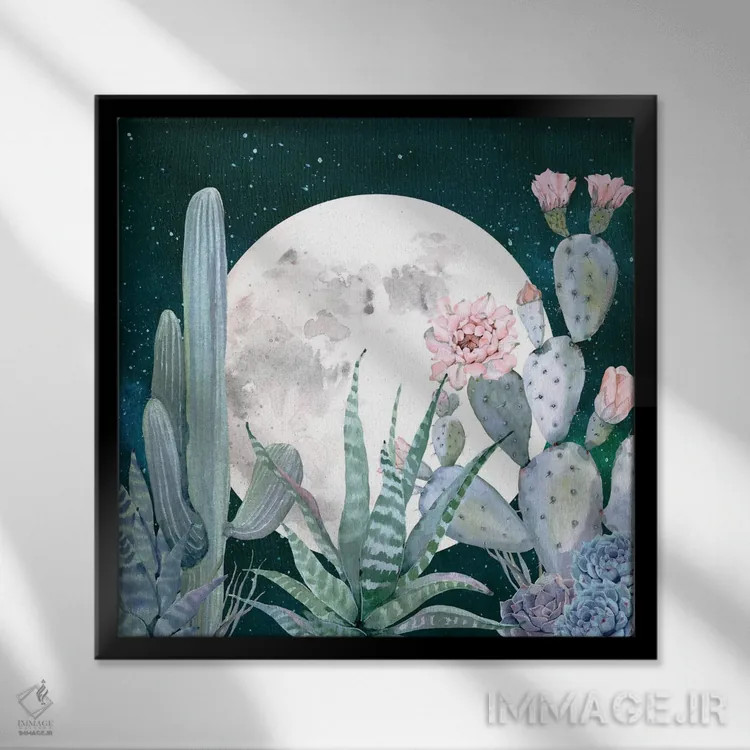 تابلو دکوراتیو شب های کویری اثر نیچر مجیک - نمای قابدار مشکی