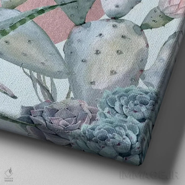 تابلو دکوراتیو غروب کویر اثر نیچر مجیک - نمای نزدیک بافت بوم