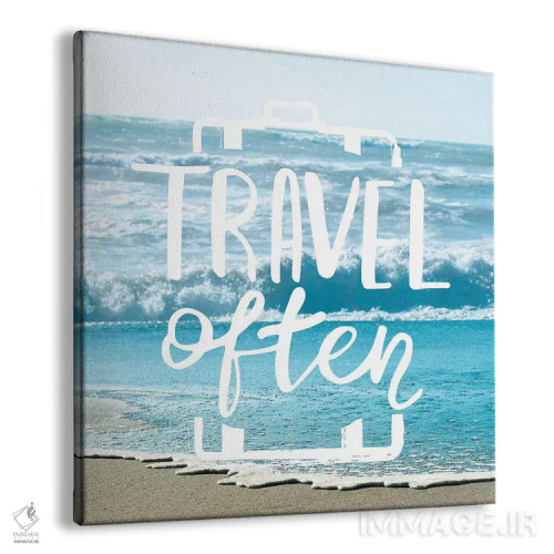 تابلو دکوراتیو سفرهای مکرر در ساحل با موج های فیروزه ای اثر نیچر مجیک - نمای پرسپکتیو محصول