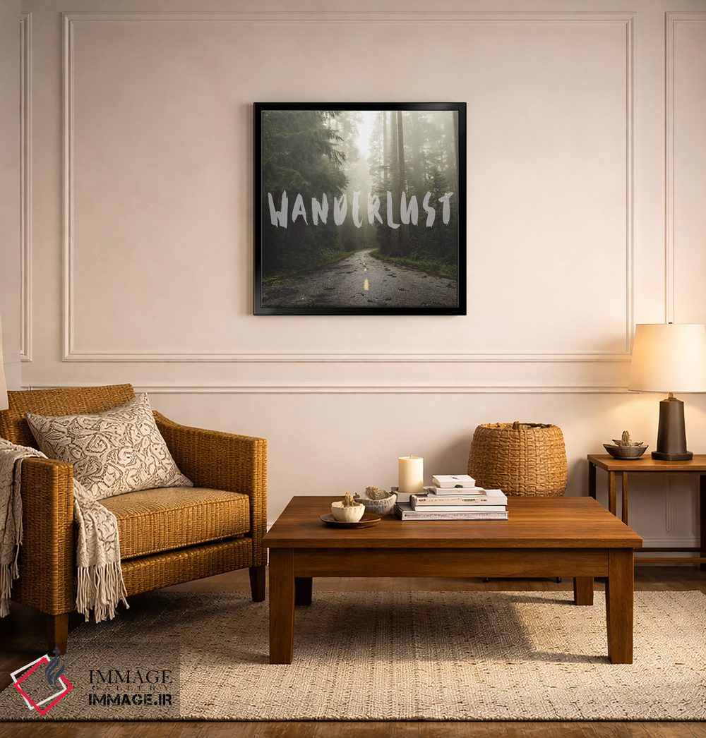 تابلو دکوراتیو در اشتیاق سفر: جاده جنگل ردوود اثر نیچر مجیک - D4B