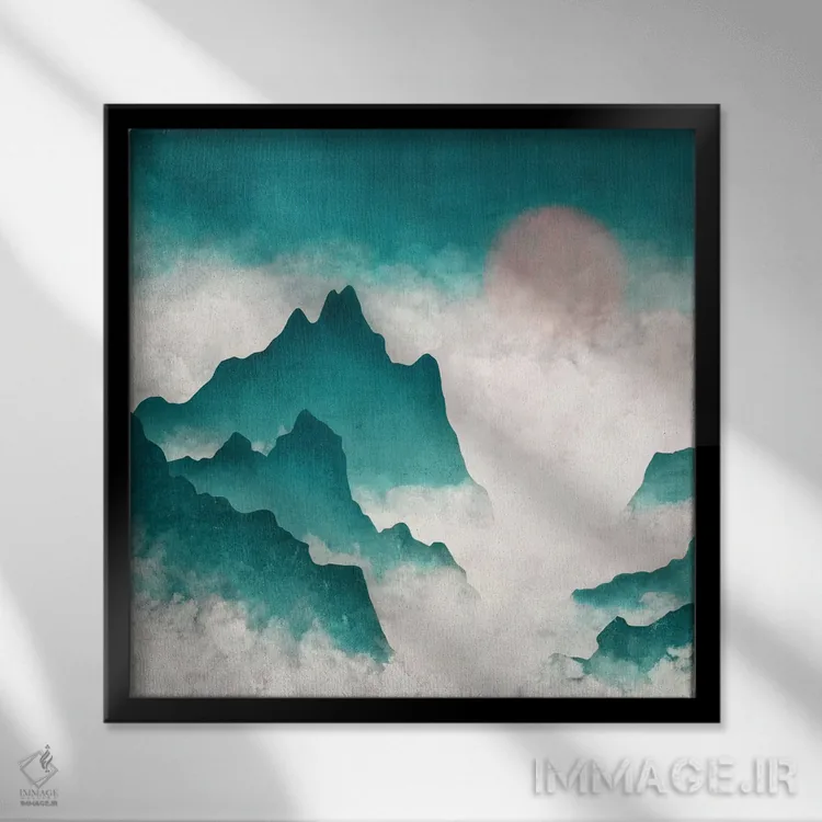 تابلو مدرن ماجراجویی کوهستانی با آرزوی سفر اثر نیچر مجیک - نمای قابدار مشکی