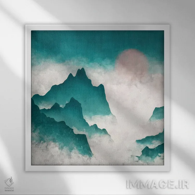 تابلو مدرن ماجراجویی کوهستانی با آرزوی سفر اثر نیچر مجیک - نمای قابدار سفید