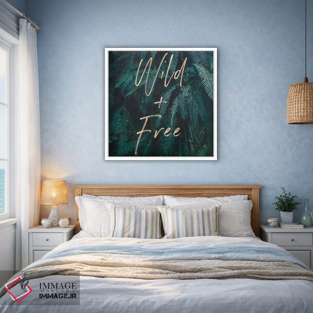 تابلو دکوراتیو سرخس های طلایی و سبز آزاد و رها اثر نیچر مجیک - D1W