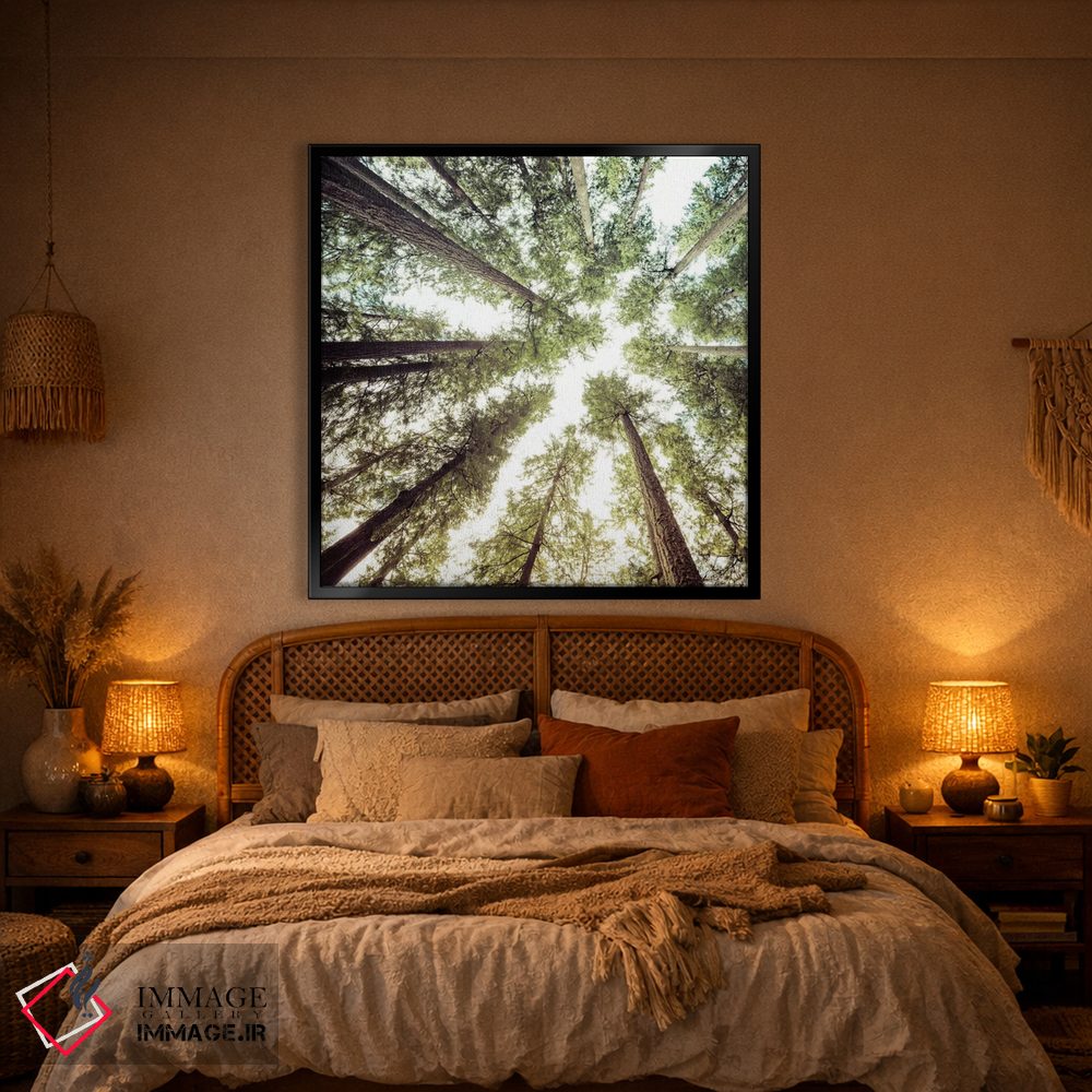 تابلو دکوراتیو آسمان و درختان جنگل اثر نیچر مجیک - D1B