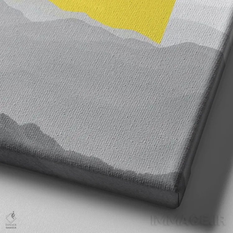 تابلو مینیمال طلوع کوهستانی - دروازه ای به طبیعت انتزاعی اثر نیچر مجیک - نمای نزدیک بافت بوم