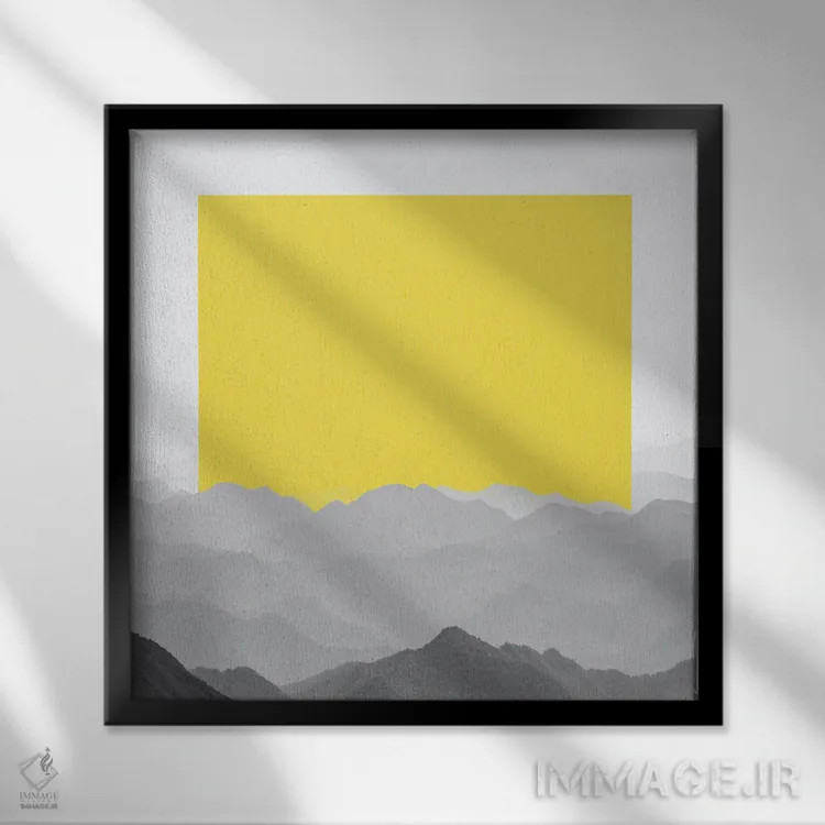 تابلو مینیمال طلوع کوهستانی - دروازه ای به طبیعت انتزاعی اثر نیچر مجیک - نمای قابدار مشکی