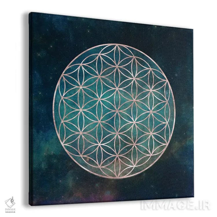تابلو انتزاعی ماندالا گل زندگی اثر نیچر مجیک - نمای پرسپکتیو محصول