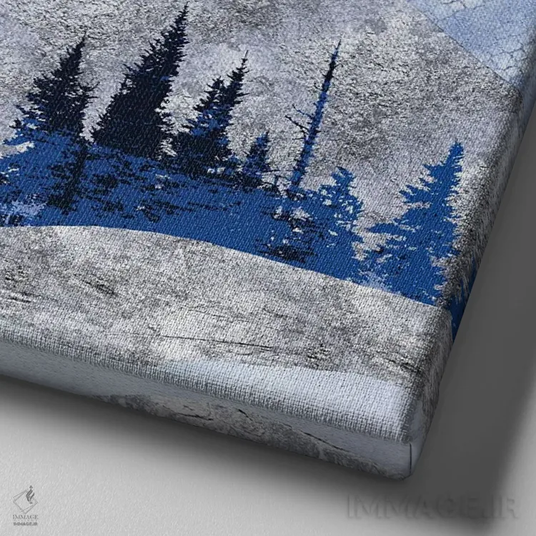 تابلو دکوراتیو سرزمین عجایب کوهستانی زمستانی اثر نیچر مجیک - نمای نزدیک بافت بوم