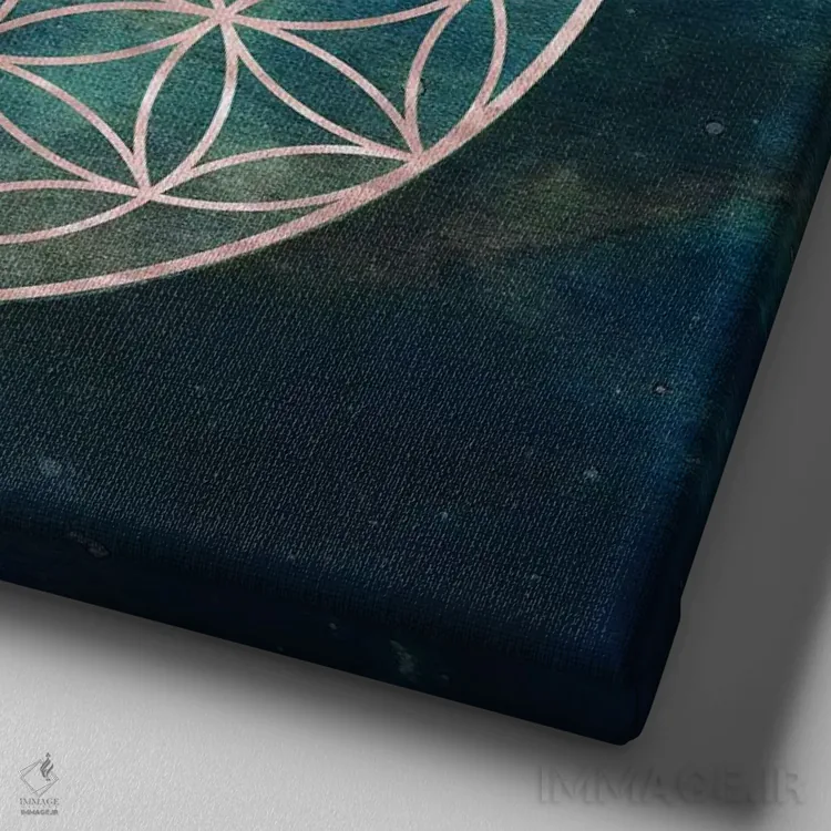 تابلو انتزاعی ماندالا گل زندگی اثر نیچر مجیک - نمای نزدیک بافت بوم