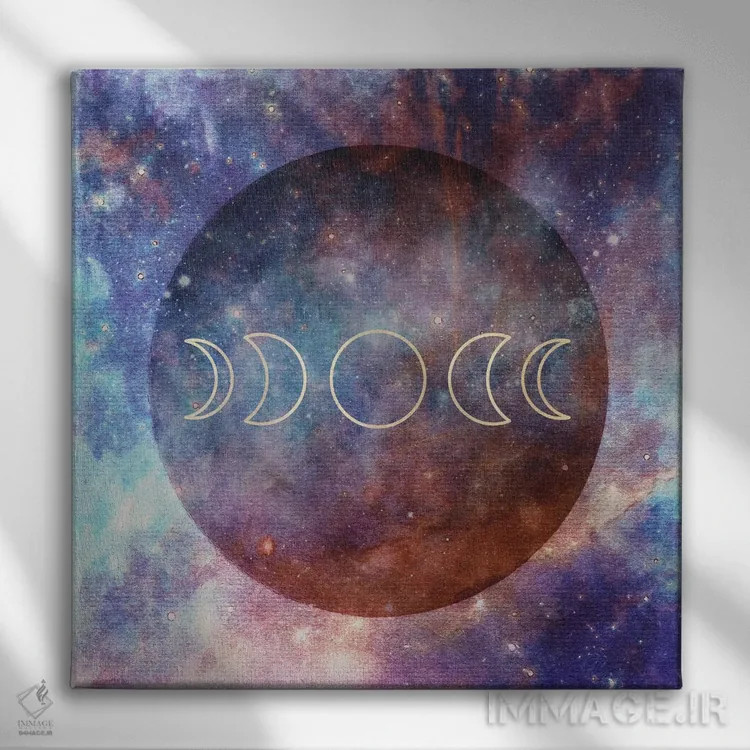 تابلو دکوراتیو فازهای ماه اثر نیچر مجیک - نمای روبهرو روی دیوار