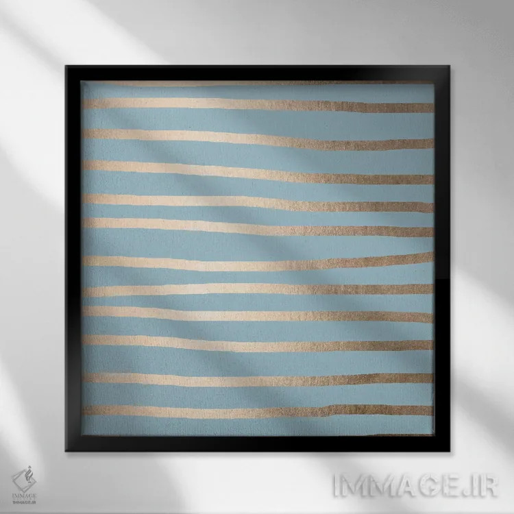 تابلو مینیمال خطوط انتزاعی مدرن اثر نیچر مجیک - نمای قابدار مشکی