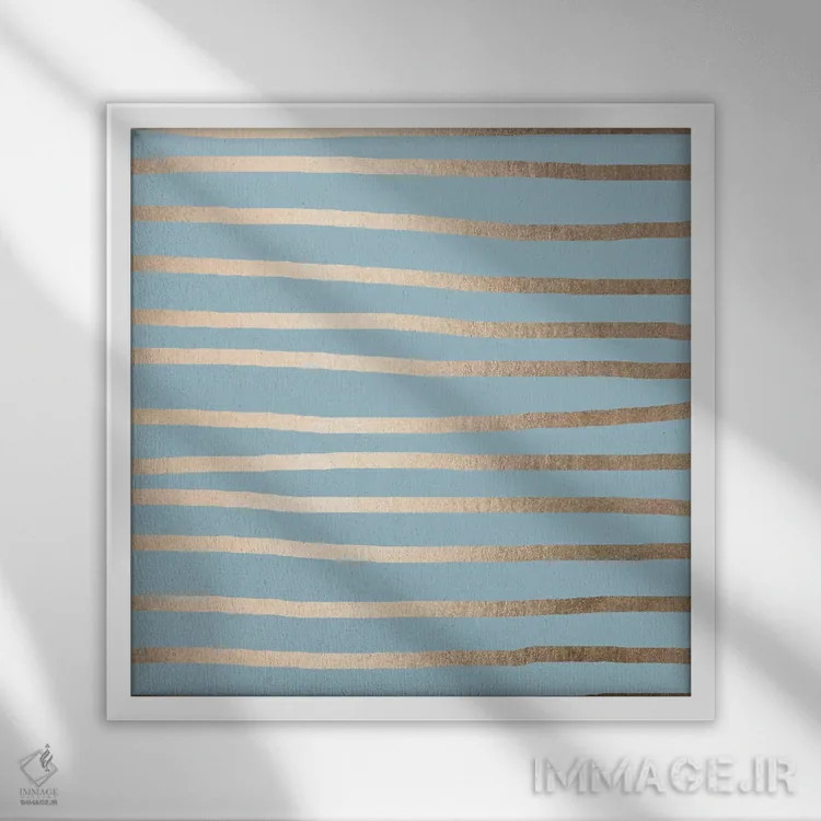 تابلو مینیمال خطوط انتزاعی مدرن اثر نیچر مجیک - نمای قابدار سفید