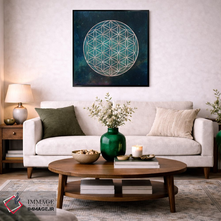 تابلو انتزاعی ماندالا گل زندگی اثر نیچر مجیک - D3B