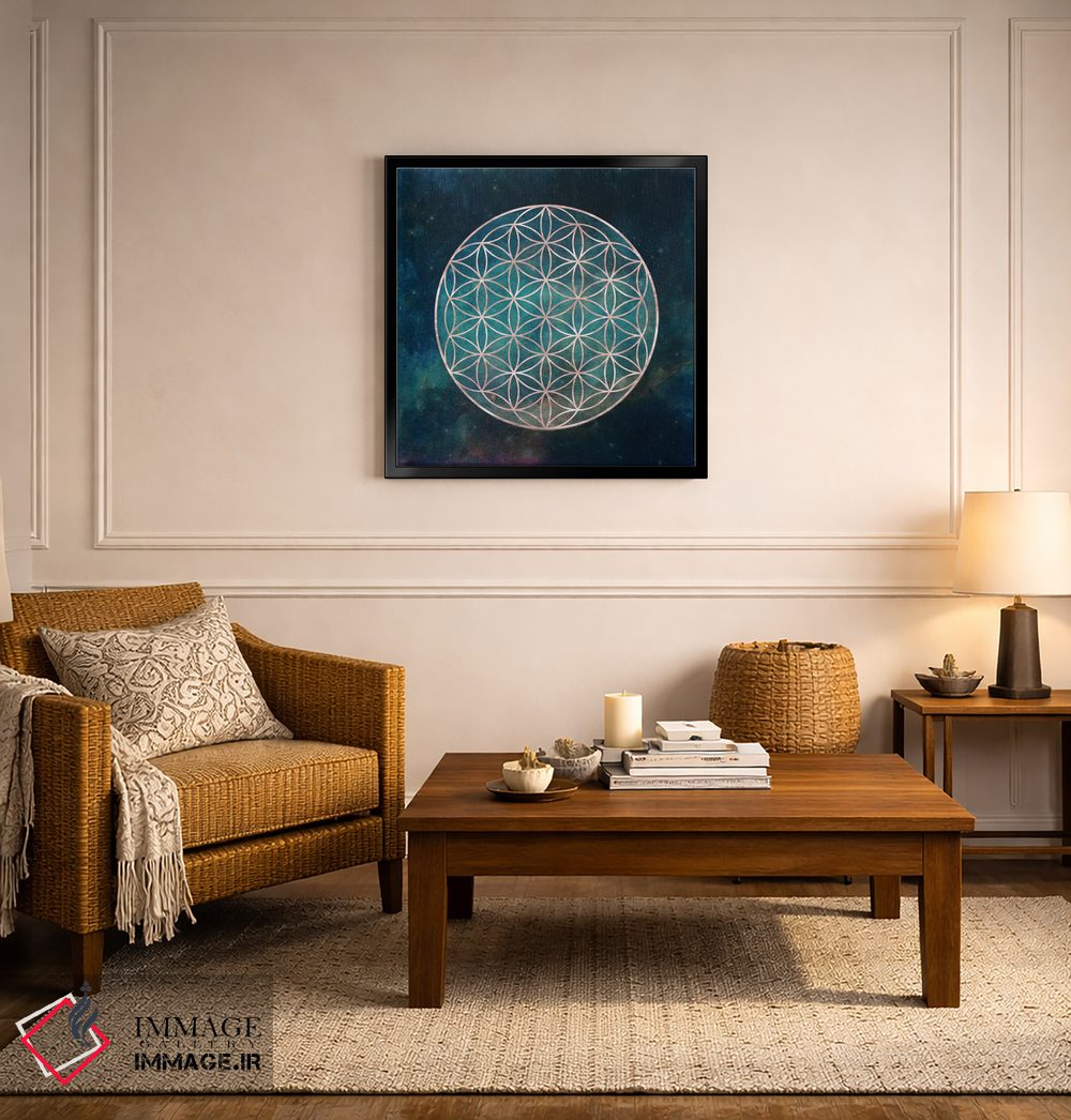 تابلو انتزاعی ماندالا گل زندگی اثر نیچر مجیک - D6B