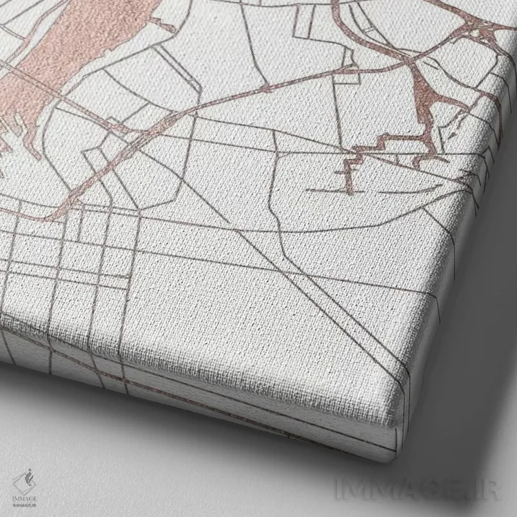 تابلو انتزاعی نقشه شهر نیویورک II اثر نیچر مجیک - نمای نزدیک بافت بوم