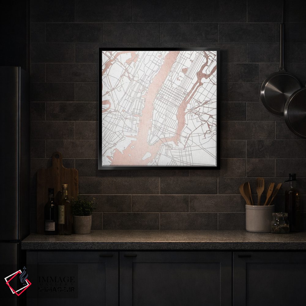 تابلو انتزاعی نقشه شهر نیویورک II اثر نیچر مجیک - D3B