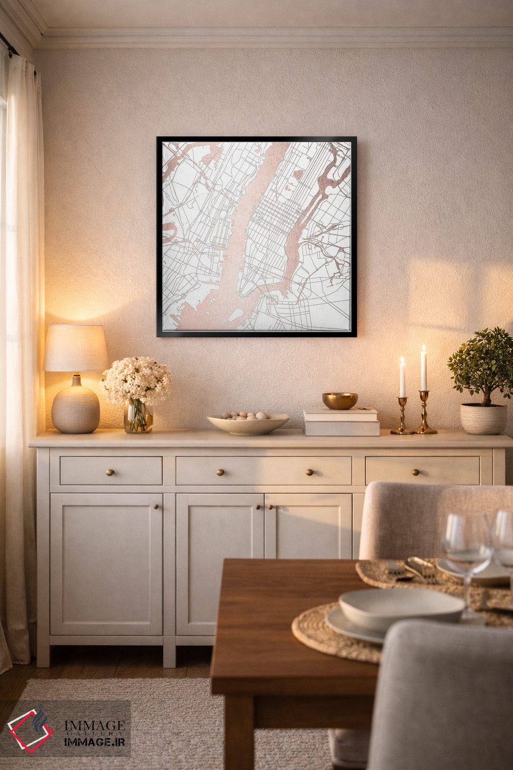 تابلو انتزاعی نقشه شهر نیویورک II اثر نیچر مجیک - D6B