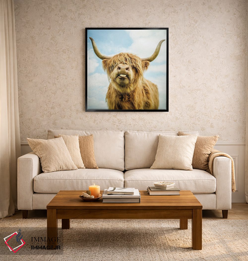 تابلو دکوراتیو گاو کوهی اثر مارک جمل - D3B