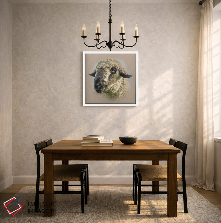 تابلو دکوراتیو گوسفند همپشایر داون اثر مارک جمل - D6W