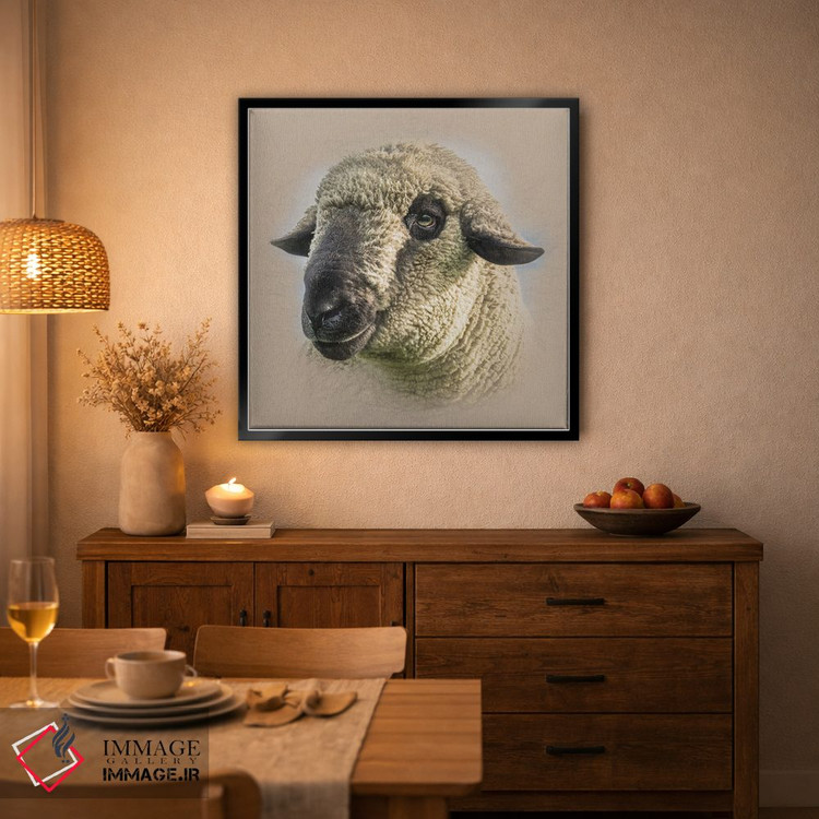 تابلو دکوراتیو گوسفند همپشایر داون اثر مارک جمل - D5B