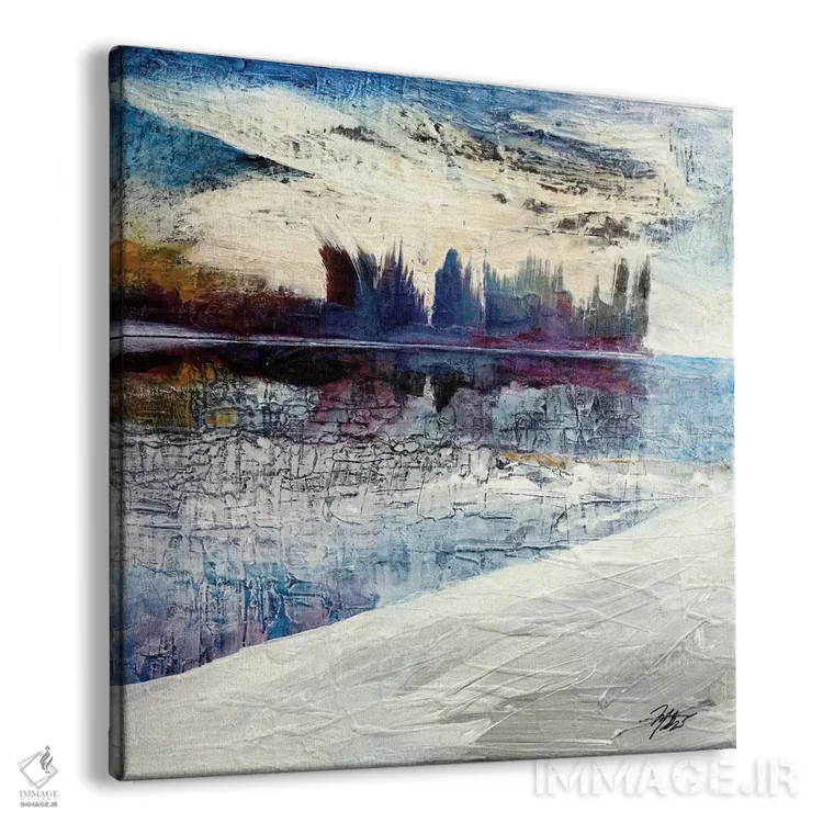 تابلو انتزاعی روی برکه یخ زده اثر مایکل گلدزوایگ - نمای پرسپکتیو محصول