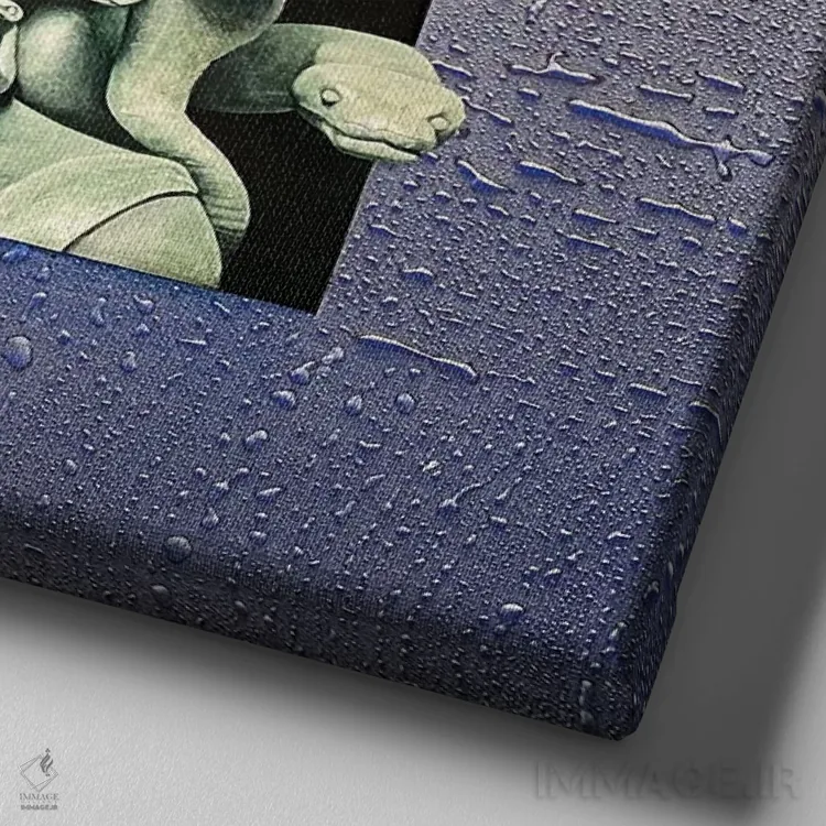 تابلو دکوراتیو مدوسا اثر مایکل گلدزوایگ - نمای نزدیک بافت بوم